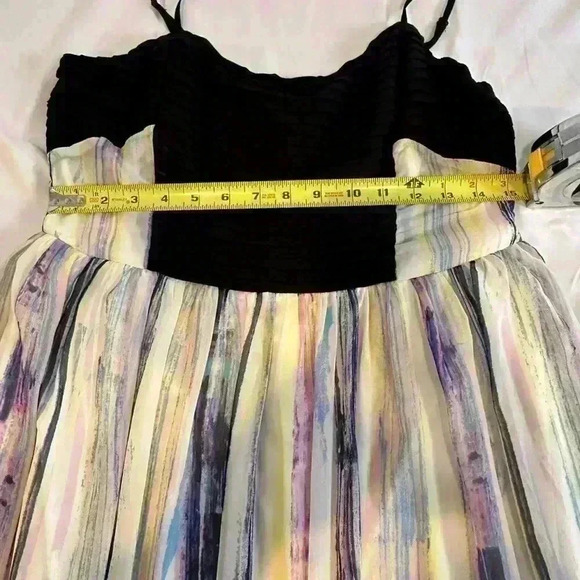 Bar III Long Dress w/Pleated Black Top, long & Breezy (Multi-Color) Size XL - Picture 7 of 10